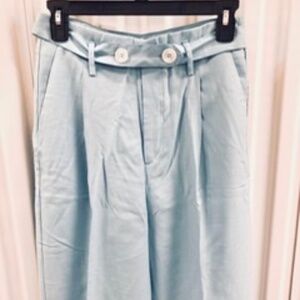 NEW ZARA High Waisted Belted Trousers Pants, S